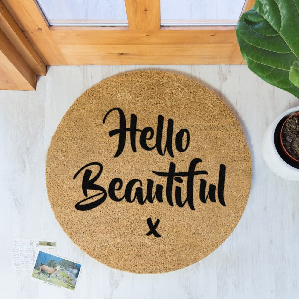 Obrázok Guľatá rohožka Artsy Doormats Hello Beautiful, ⌀ 70 cm