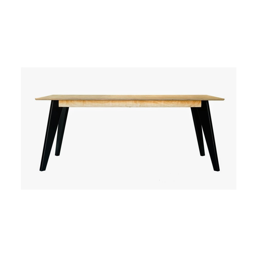 Jedálenský stôl s čiernymi nohami Radis Huh Oak, dĺžka 190 cm