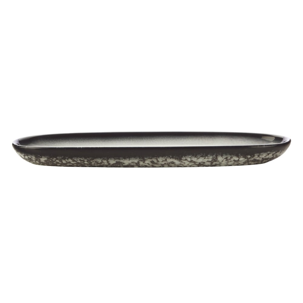 E-shop Bielo-čierny keramický tanier Maxwell & Williams Caviar Baguette