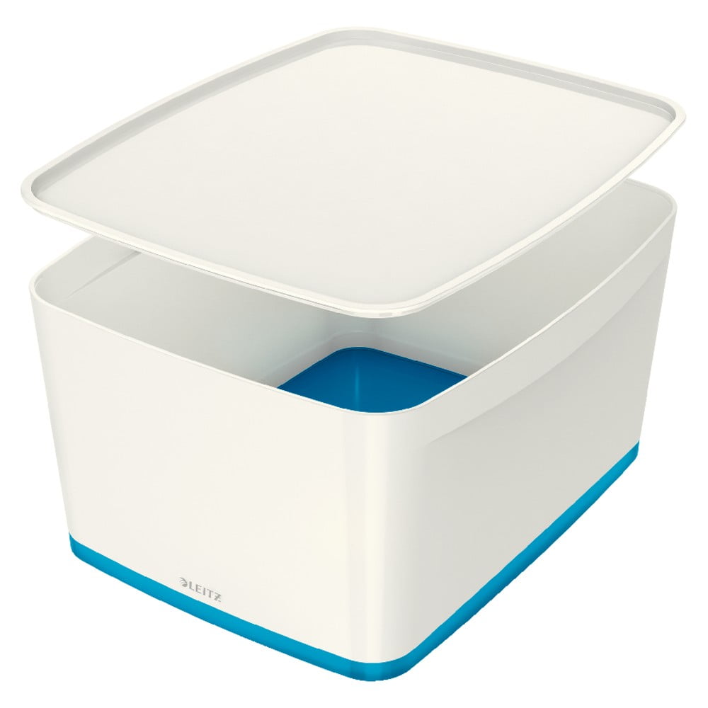 E-shop Bielo-modrý plastový úložný box s vekom MyBox - Leitz