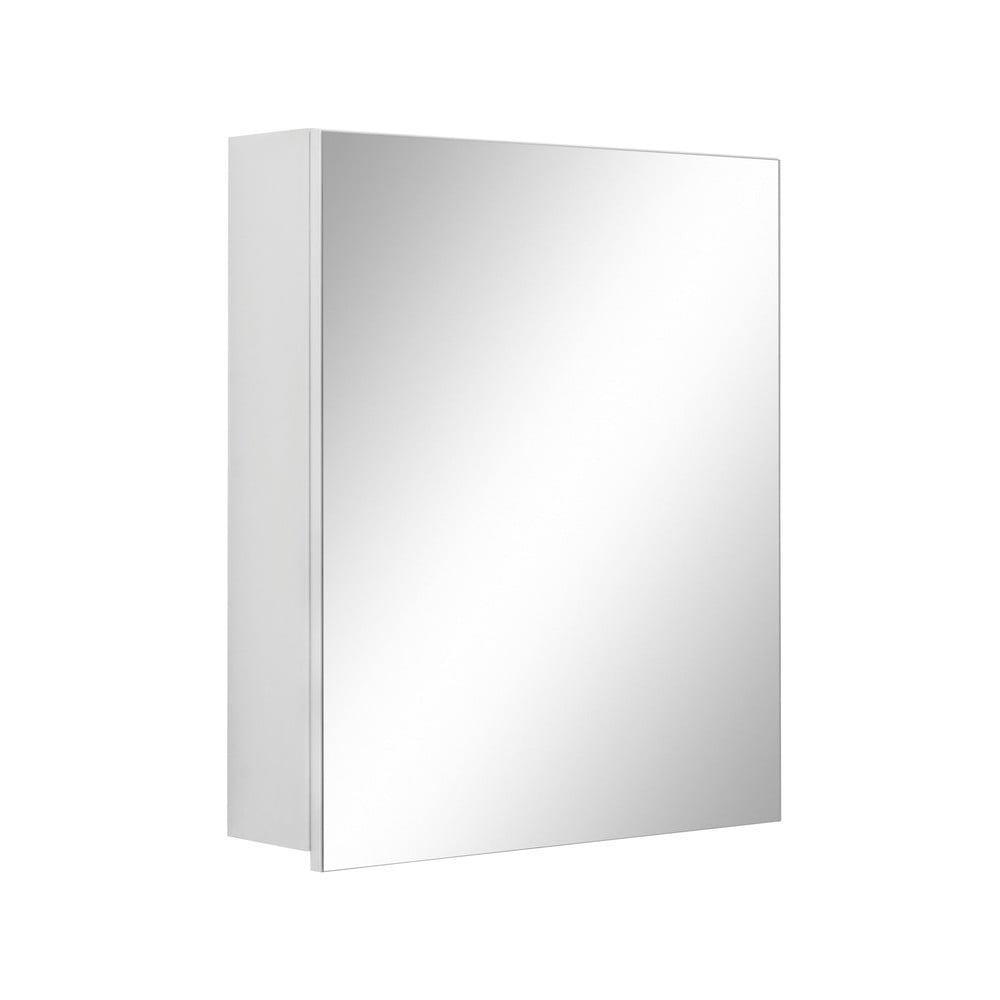 E-shop Biela nástenná kúpeľňová skrinka so zrkadlom Støraa Wisla, 60 x 70 cm