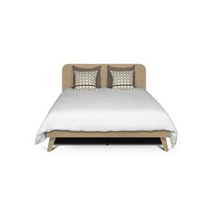 Svetlohnedá posteľ TemaHome Mara, 180 × 200 cm