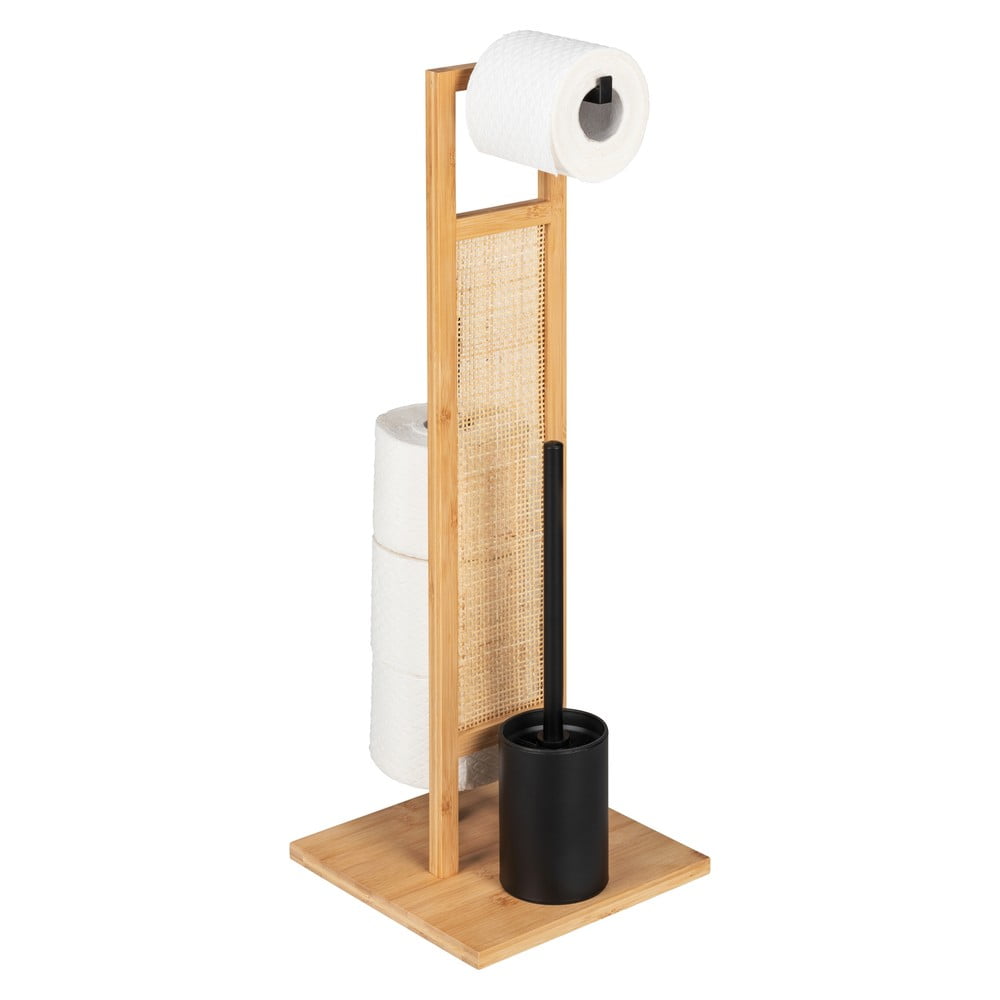 E-shop Bambusový stojan na toaletný papier s kefou Allegre - Wenko
