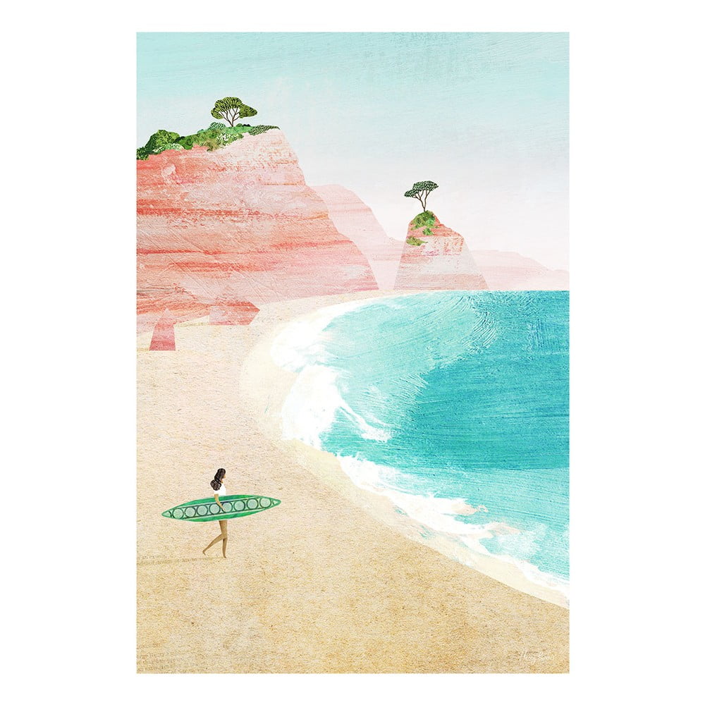 E-shop Plagát 30x40 cm Surf Girl - Travelposter