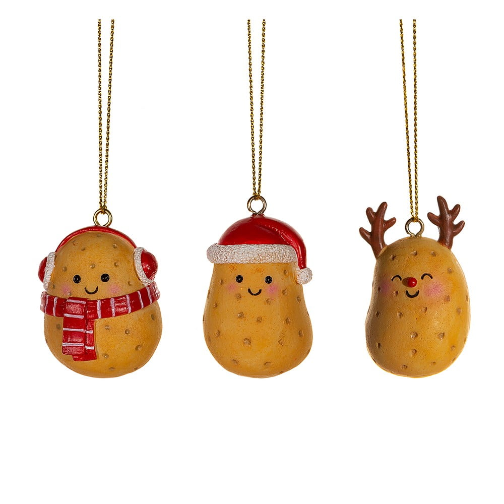 Vianočné ozdoby v súprave 3 ks z polyresínu Happy Potatoes – Sass & Belle