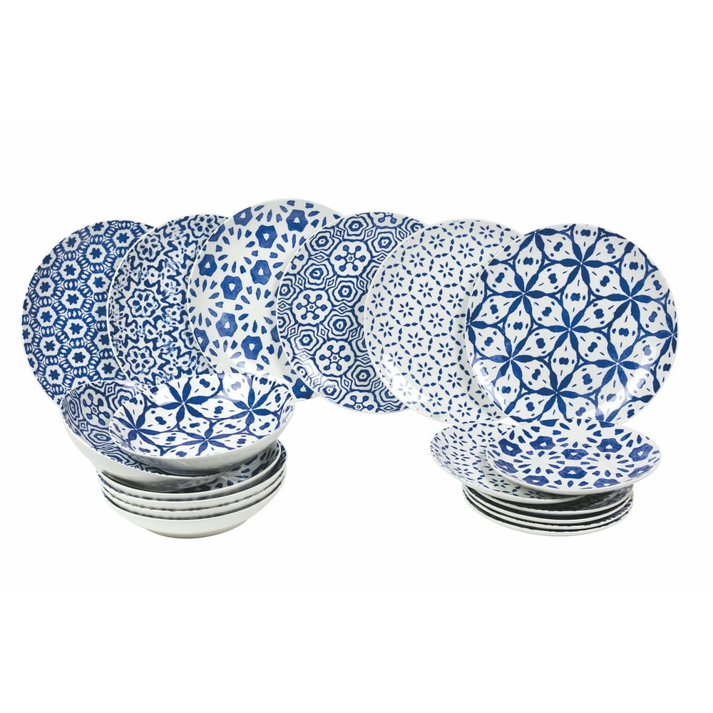 E-shop 18-dielna súprava porcelánových tanierov Villa d'Este Dark Bodrum