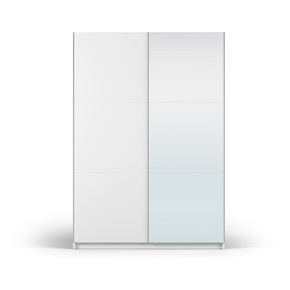 E-shop Biela šatníková skriňa so zrkadlom a s posuvnými dverami 151x215 cm Lisburn - Cosmopolitan Design
