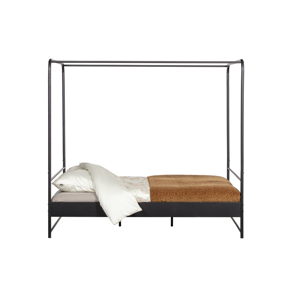 E-shop Čierna dvojlôžková kovová posteľ vtwonen Bunk, 160 x 200 cm