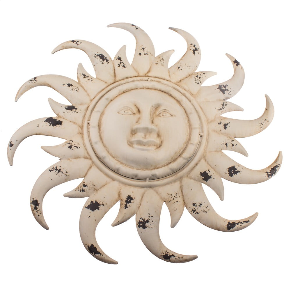 E-shop Biela nástenná kovová dekorácia Dakls Sun
