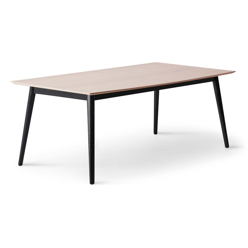 Čierny/v prírodnej farbe rozkladací jedálenský stôl s doskou v dubovom dekore 100x210 cm Meza – Hammel Furniture