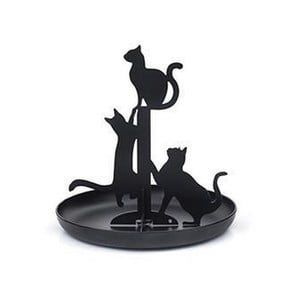 Čierny stojan na šperky Kikkerland Cats