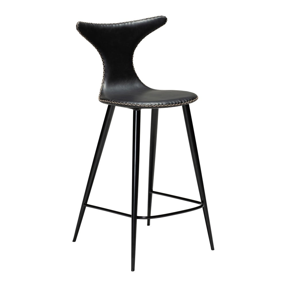 Čierna barová stolička z imitácie kože DAN–FORM Denmark Dolphin, výška 97 cm