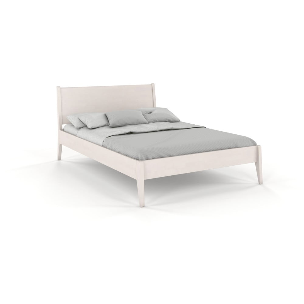 E-shop Biela dvojlôžková posteľ z bukového dreva Skandica Visby Radom, 140 x 200 cm