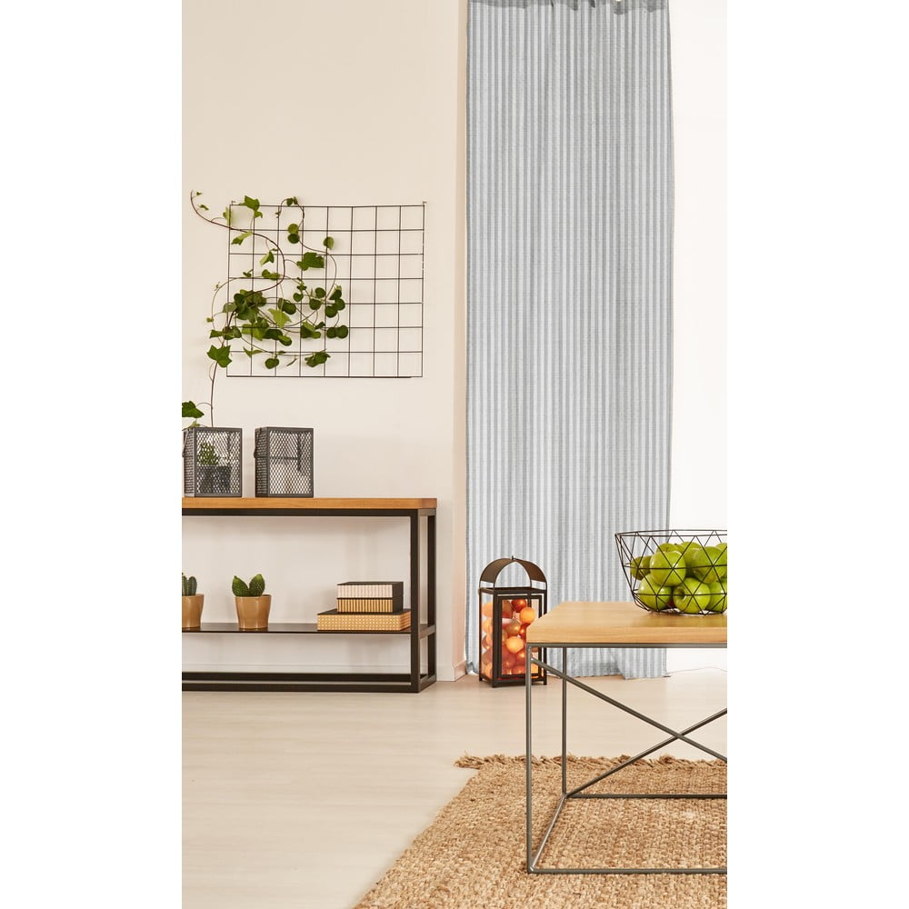 Obrázok Sivý záves Linen Couture Cuture Cortina Hogar Grey Marine Stripes