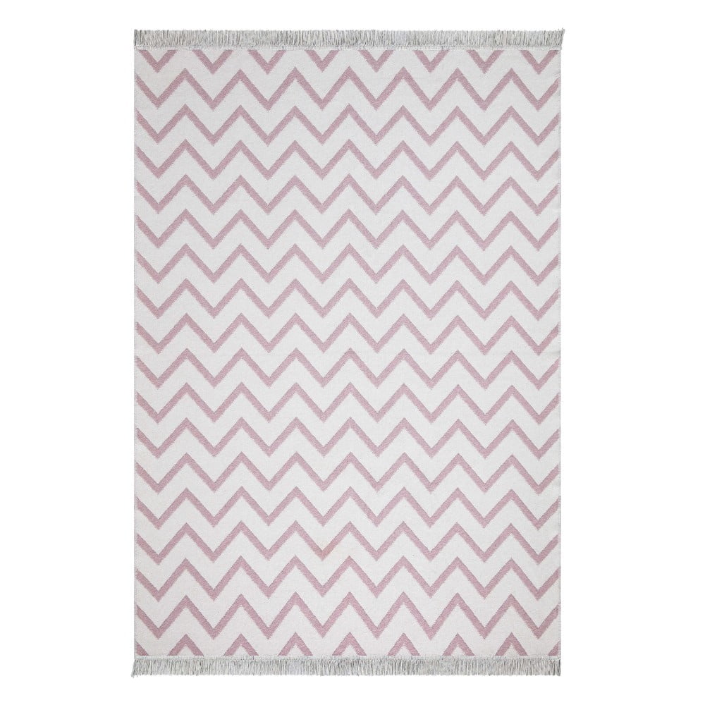 E-shop Bielo-ružový bavlnený koberec Oyo home Duo, 120 x 180 cm