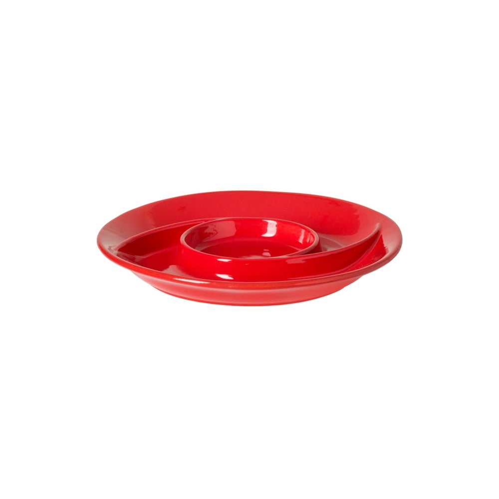 E-shop Červený kameninový tanier na dobroty Casafina Chip&Dip, ø 32,3 cm