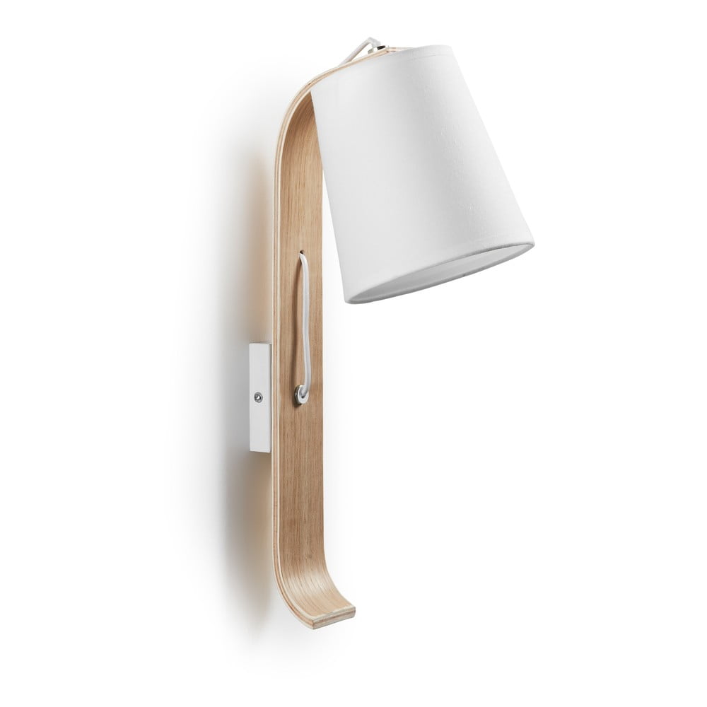 E-shop Biela nástenná lampa Kave Home Percy