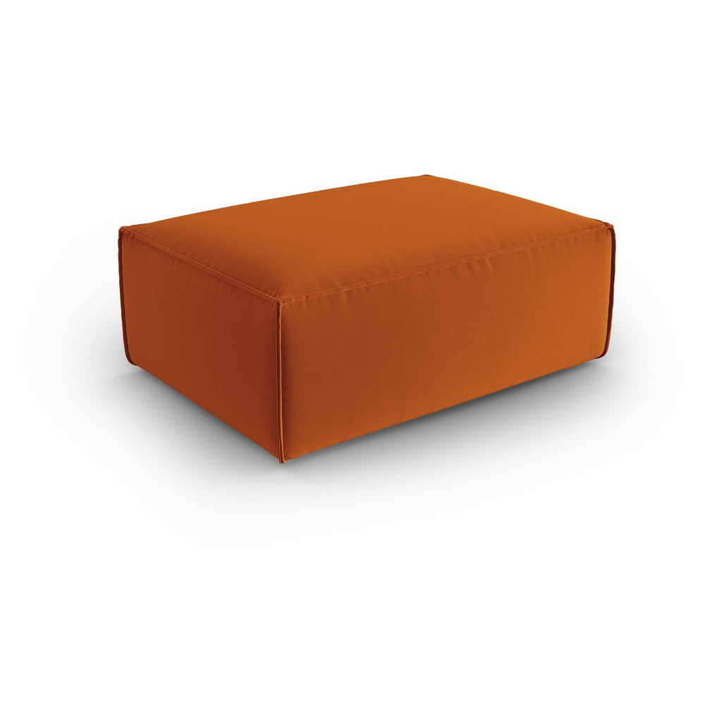 Oranžová zamatová podnožka Mackay – Cosmopolitan Design