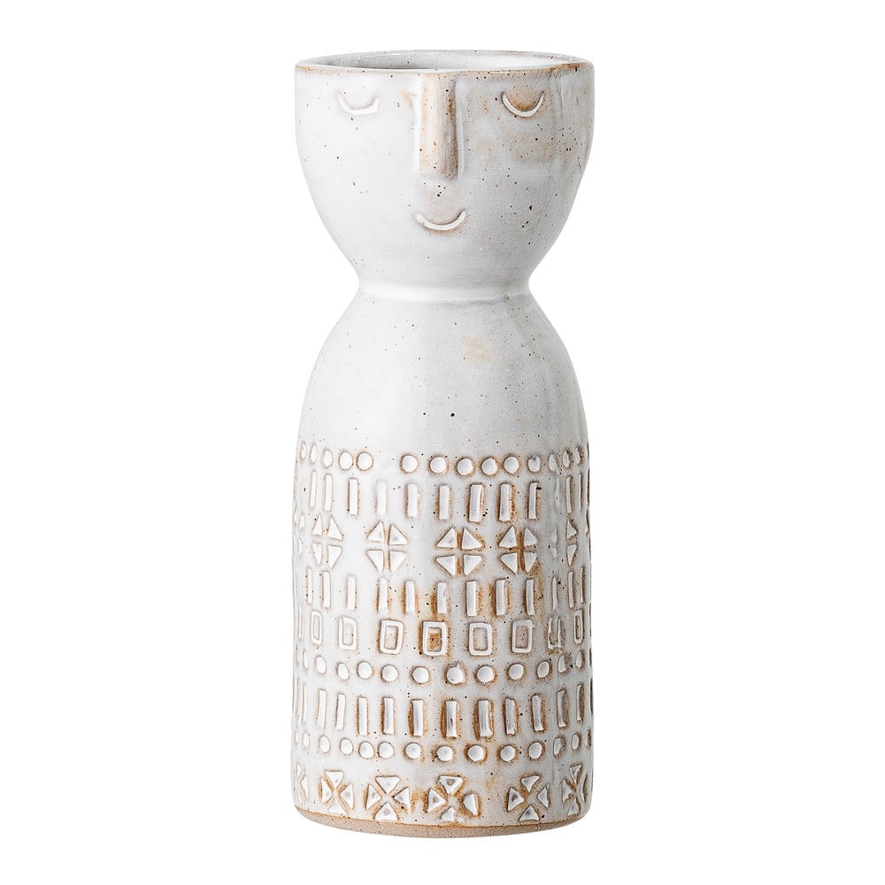 E-shop Biela váza z kameniny Bloomingville Geometric