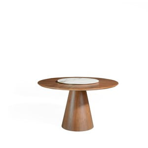 Guľatý jedálenský stôl z masívneho jaseňového dreva Ángel Cerdá Swivel