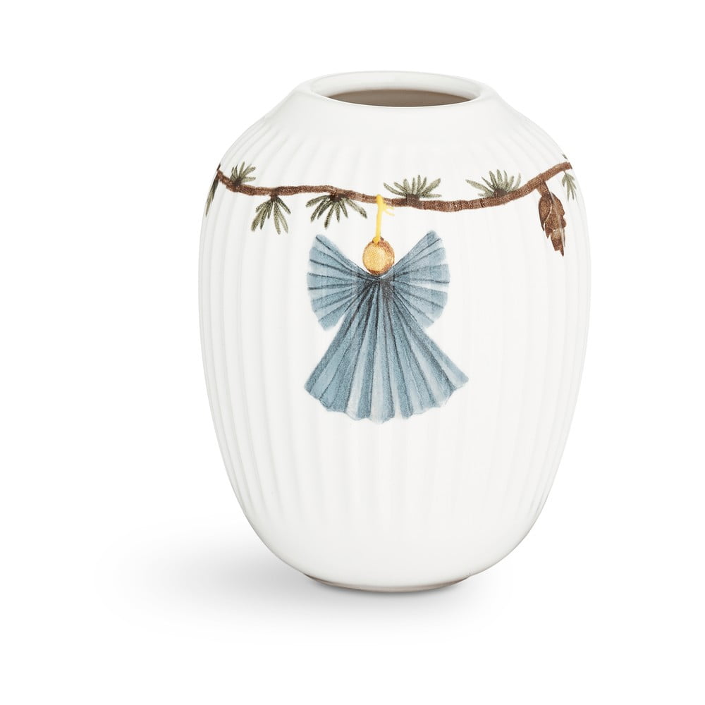 E-shop Biela porcelánová vianočná váza Kähler Design Hammershøi, výška 10,5 cm