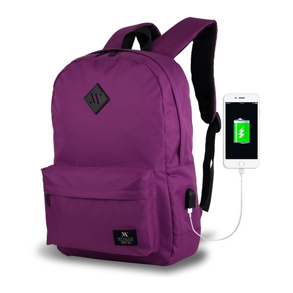 Fialový batoh s USB portom My Valice SPECTA Smart Bag