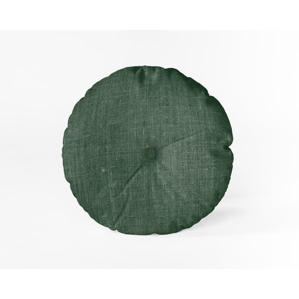 Tmavozelený vankúš Really Nice Things Cojin Redondo Dark Green, ⌀ 45 cm