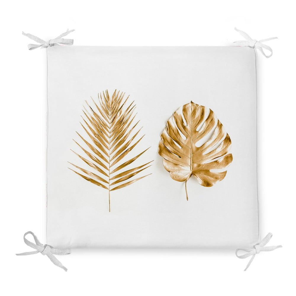 E-shop Sedák s prímesou bavlny Minimalist Cushion Covers Golden Leaves, 42 x 42 cm
