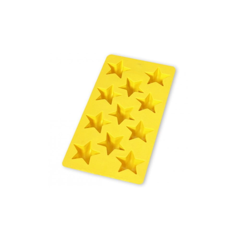 E-shop Žltá silikónová forma na ľad Lékué Star, 11 kociek