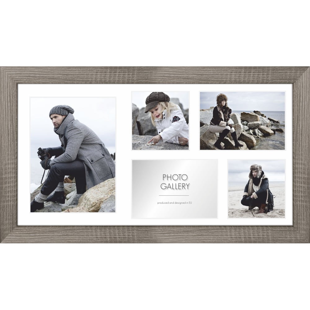 E-shop Hnedý rámček na 5 fotografií Styler Narvik, 51 × 27 cm