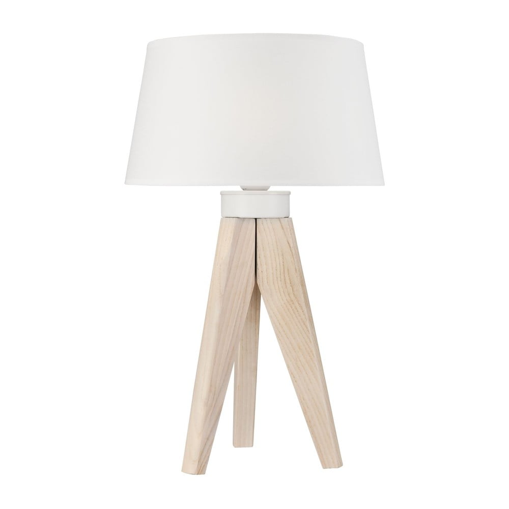 E-shop Biela/v prírodnej farbe stolová lampa - LAMKUR