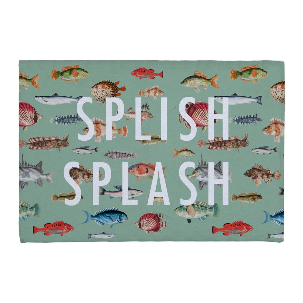 E-shop Zelená kúpeľňová podložka s prímesou bavlny Really Nice Things Splish Splash, 40 x 60 cm