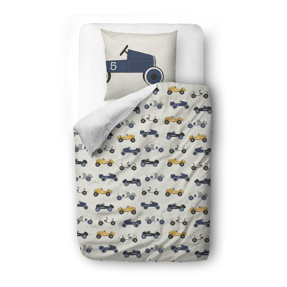E-shop Bavlnená saténová detská posteľná bielizeň Butter Kings Ralley, 100 x 130 cm