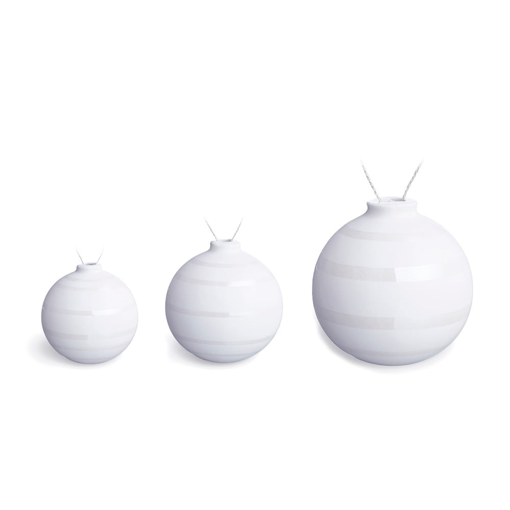 E-shop Súprava 3 bielych keramických vianočných ozdôb na stromček Kähler Design Omaggio
