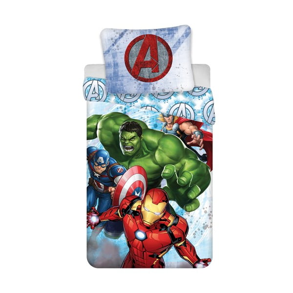 Detské bavlnené obliečky Jerry Fabrics Avengers Heroes, 140 x 200 cm