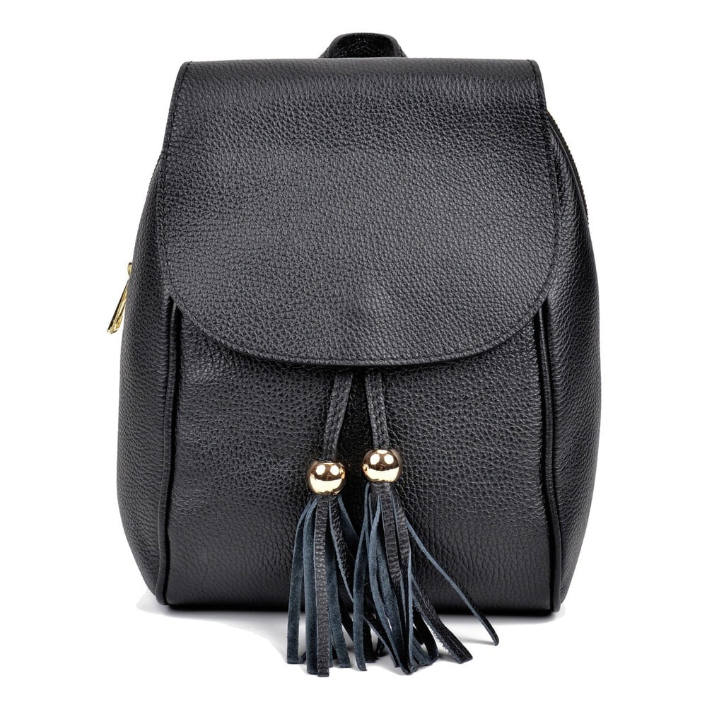 Čierny kožený batoh Sofia Cardoni Tina