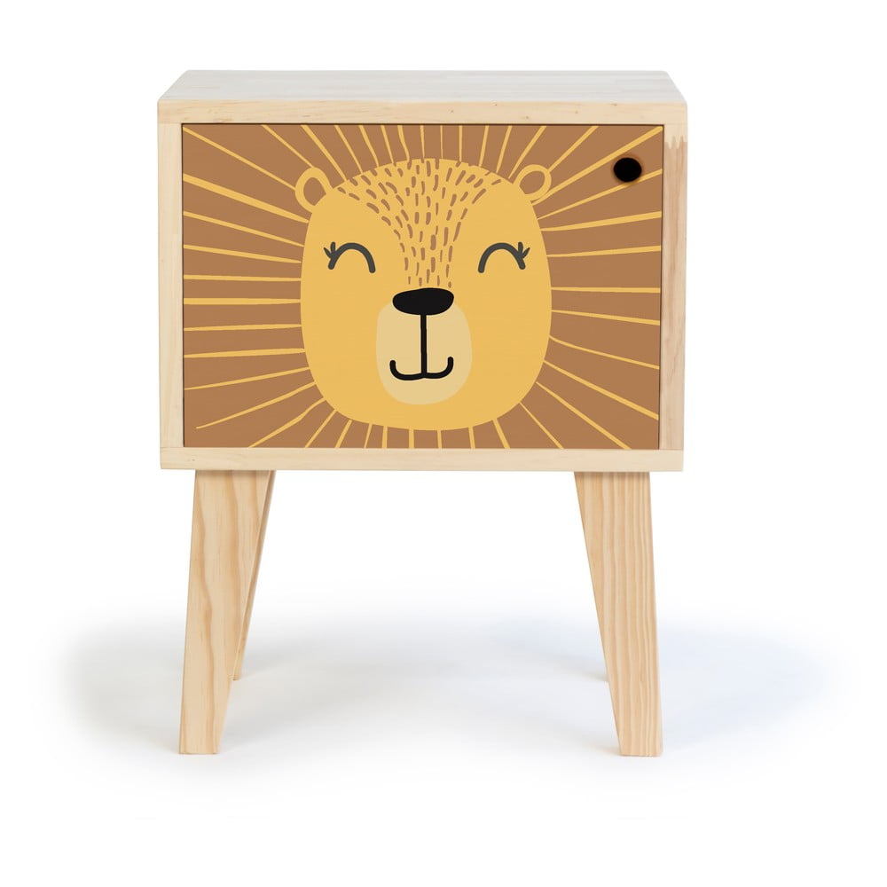 E-shop Nočný stolík z masívnej borovice Little Nice Things Lion