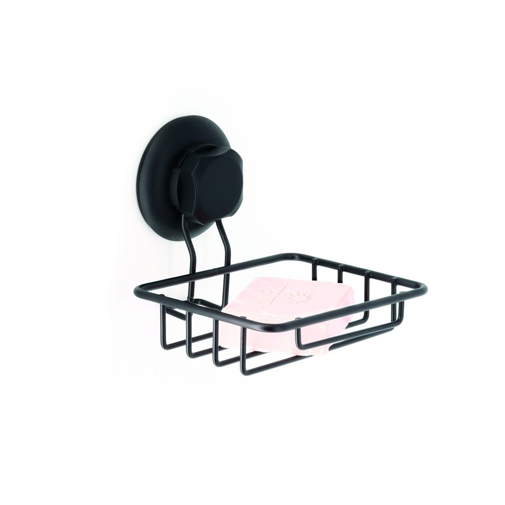 Obrázok Čierny samodržiaca nástenný držiak na mydlo Compactor Bestlock Black Soap & Sponge Holder