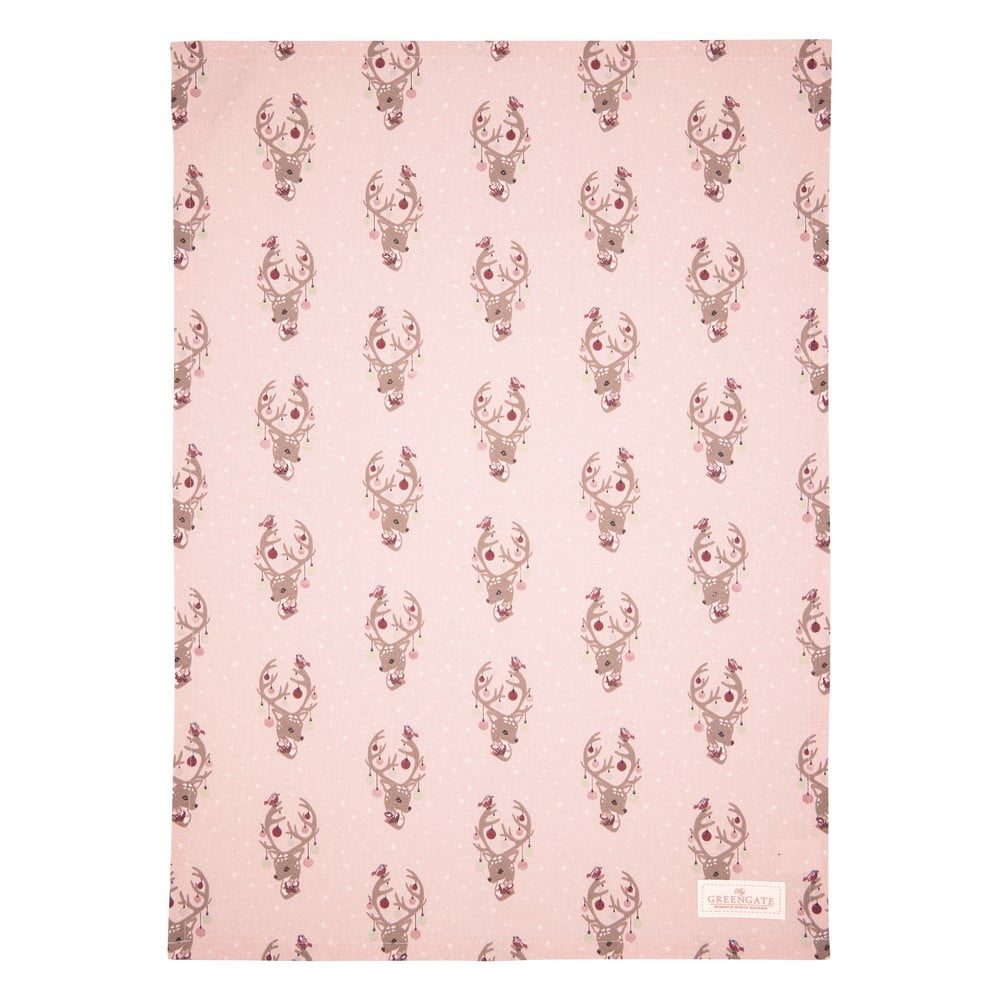 E-shop Ružová bavlnená utierka Green Gate Dina Pale, 50 x 70 cm