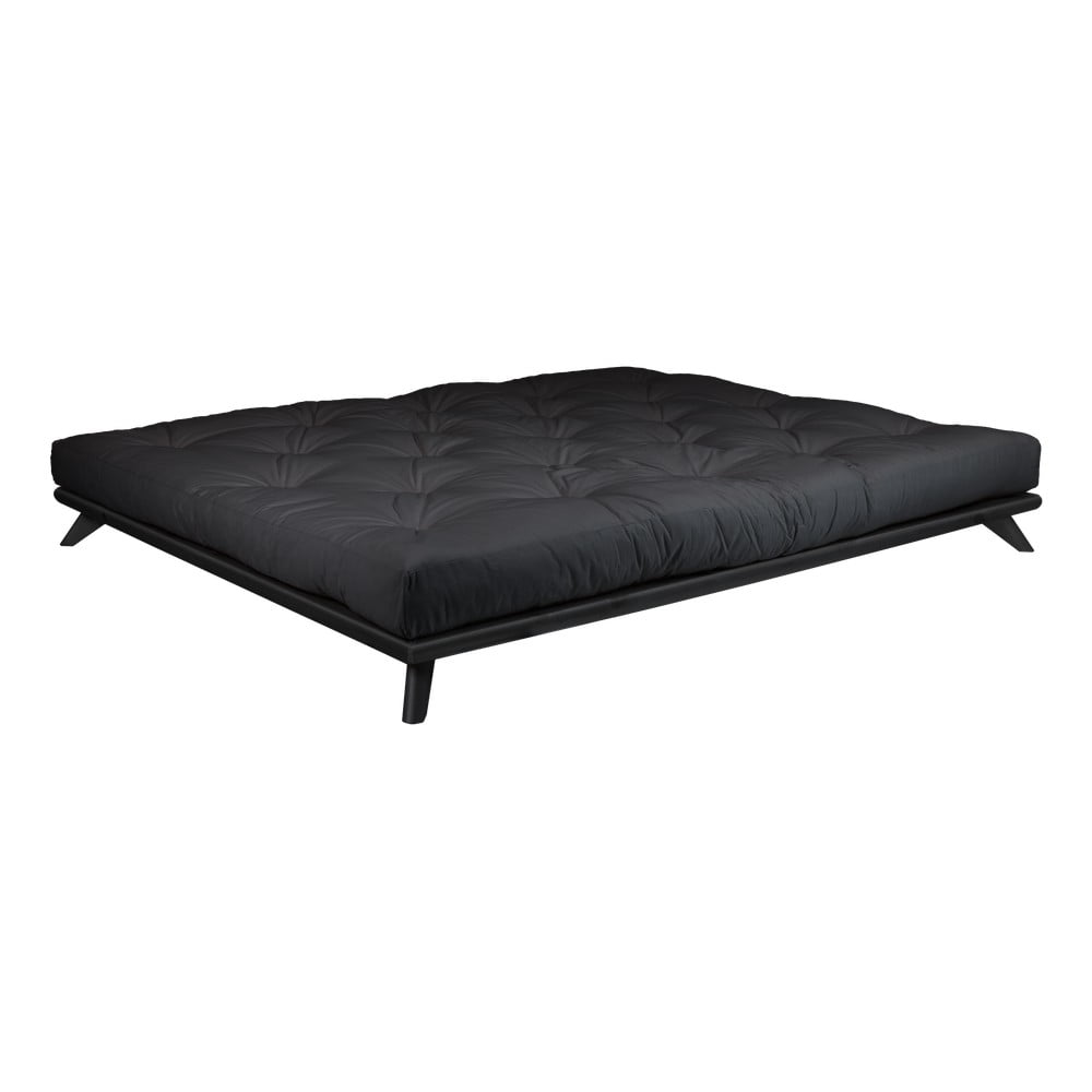 Obrázok Dvojlôžková posteľ z borovicového dreva s matracom Karup Design Senza Comfort Mat Black/Black, 160 × 200 cm