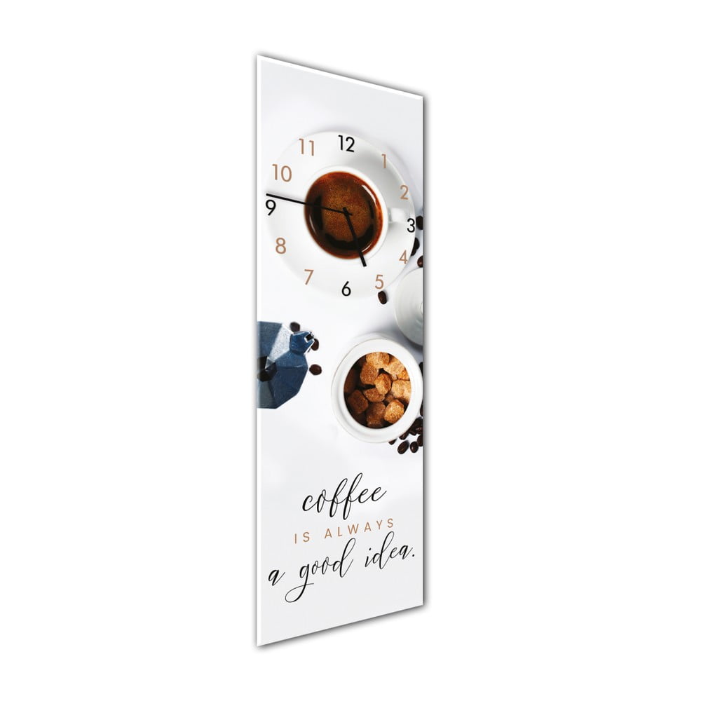 Obrázok Nástenné hodiny Styler Glassclock Coffee Time, 20 × 60 cm