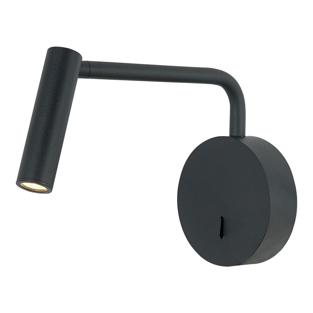 E-shop Čierne nástenné svietidlo SULION Alexia, výška 11 cm
