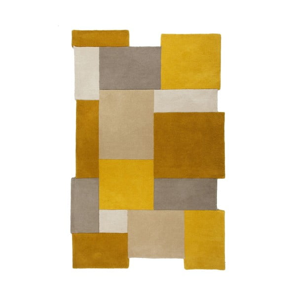 Žlto-béžový vlnený koberec Flair Rugs Collage, 150 x 240 cm