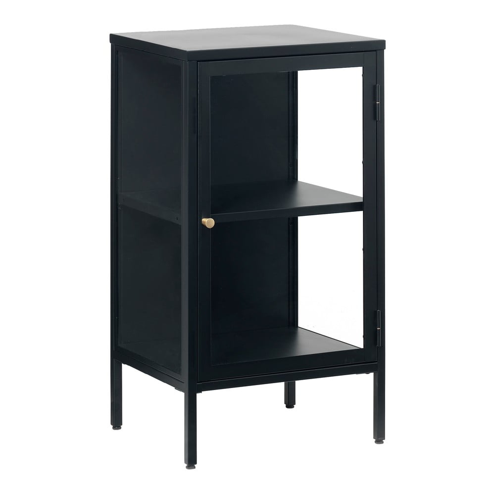 Obrázok Čierna komoda s presklenými dverami Unique Furniture Carmel, dĺžka 45,3 cm