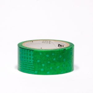 Zelená washi páska MT Masking Tape Script Green