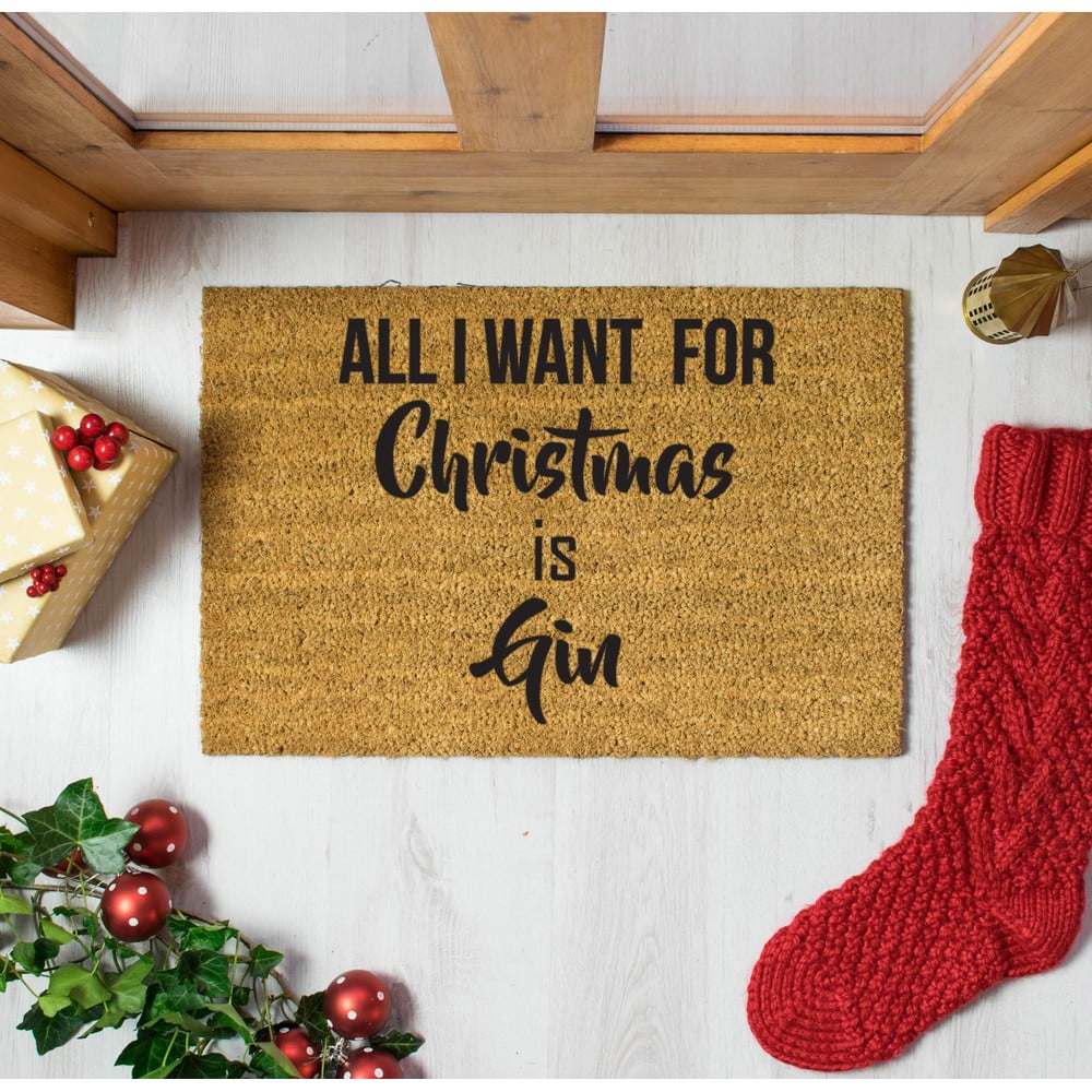 Obrázok Čierna rohožka z prírodného kokosového vlákna Artsy Doormats All I Want, 40 x 60 cm