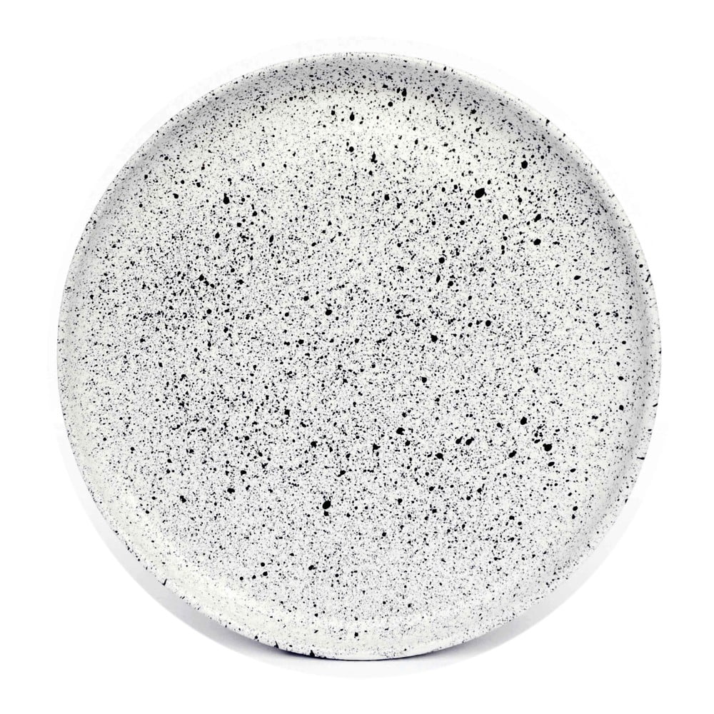 E-shop Bielo-čierny kameninový veľký tanier ÅOOMI Mess, ø 27,5 cm