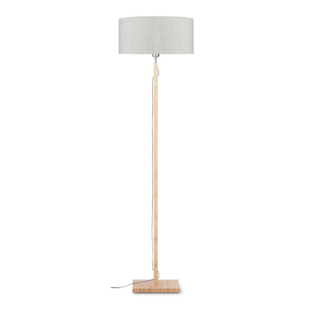 E-shop Stojacia lampa so svetlobéžovým tienidlom a konštrukciou z bambusu Good&Mojo Fuji