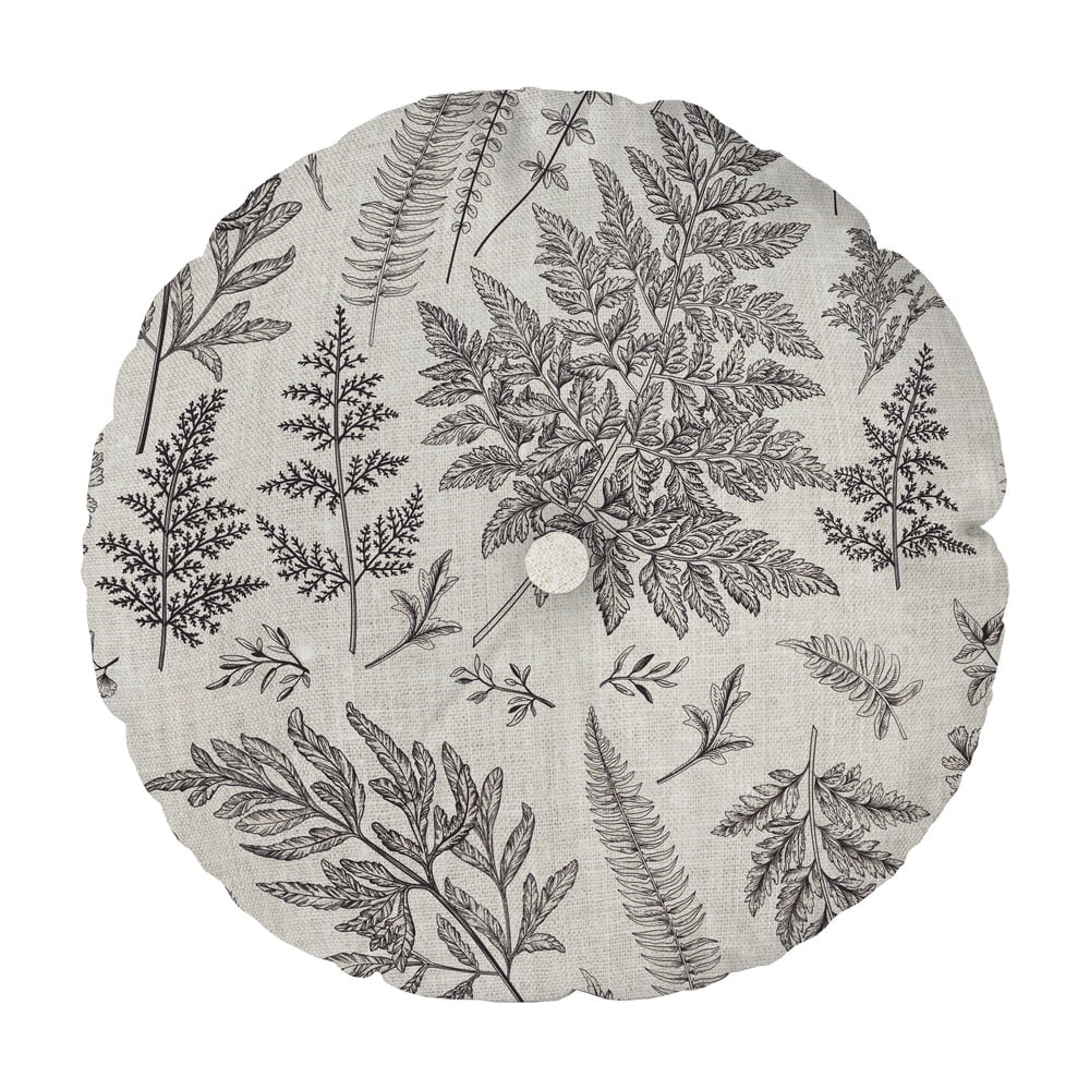 Obrázok Sivý vankúš Linen Couture Cojin Redondo Grey Leaf, ⌀ 45 cm