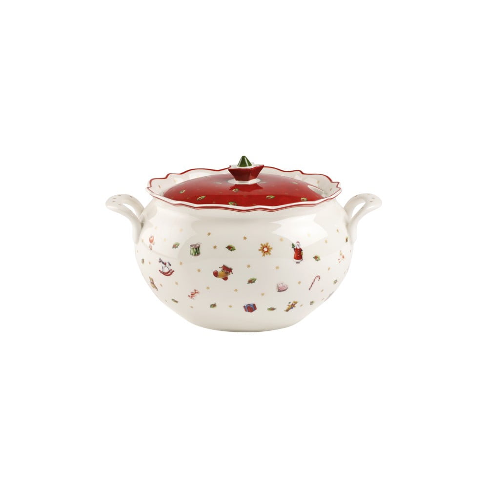 E-shop Biela porcelánová servírovacia miska s vekom s vianočným motívom Villeroy & Boch